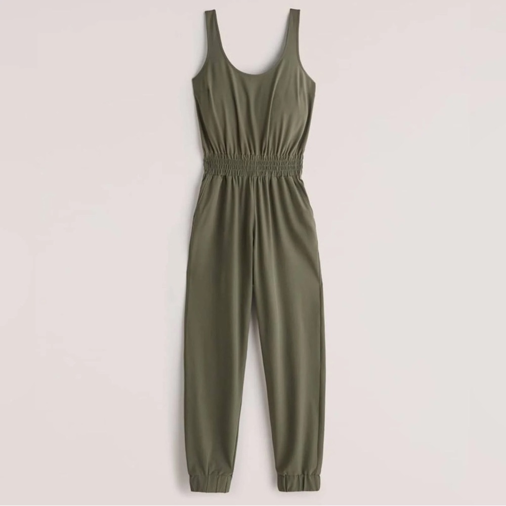 Abercrombie & Fitch Jumpsuit Traveler Olive Green Sleeveless Pockets - MP